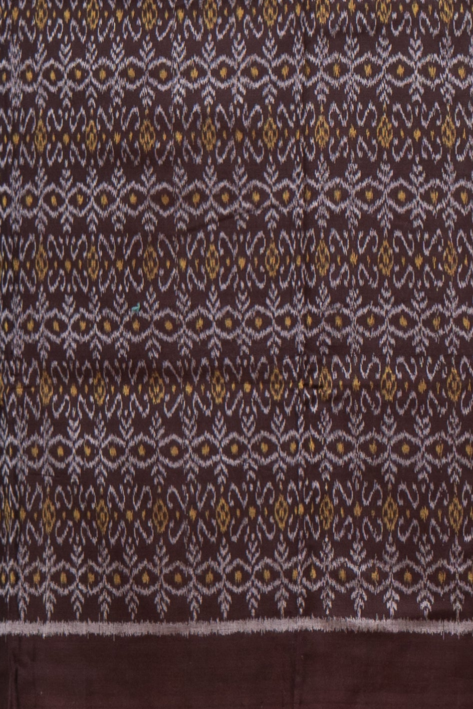 Pure Cotton Sambalpuri Ikkat 3 Piece Dress Material- Dark Coffee
