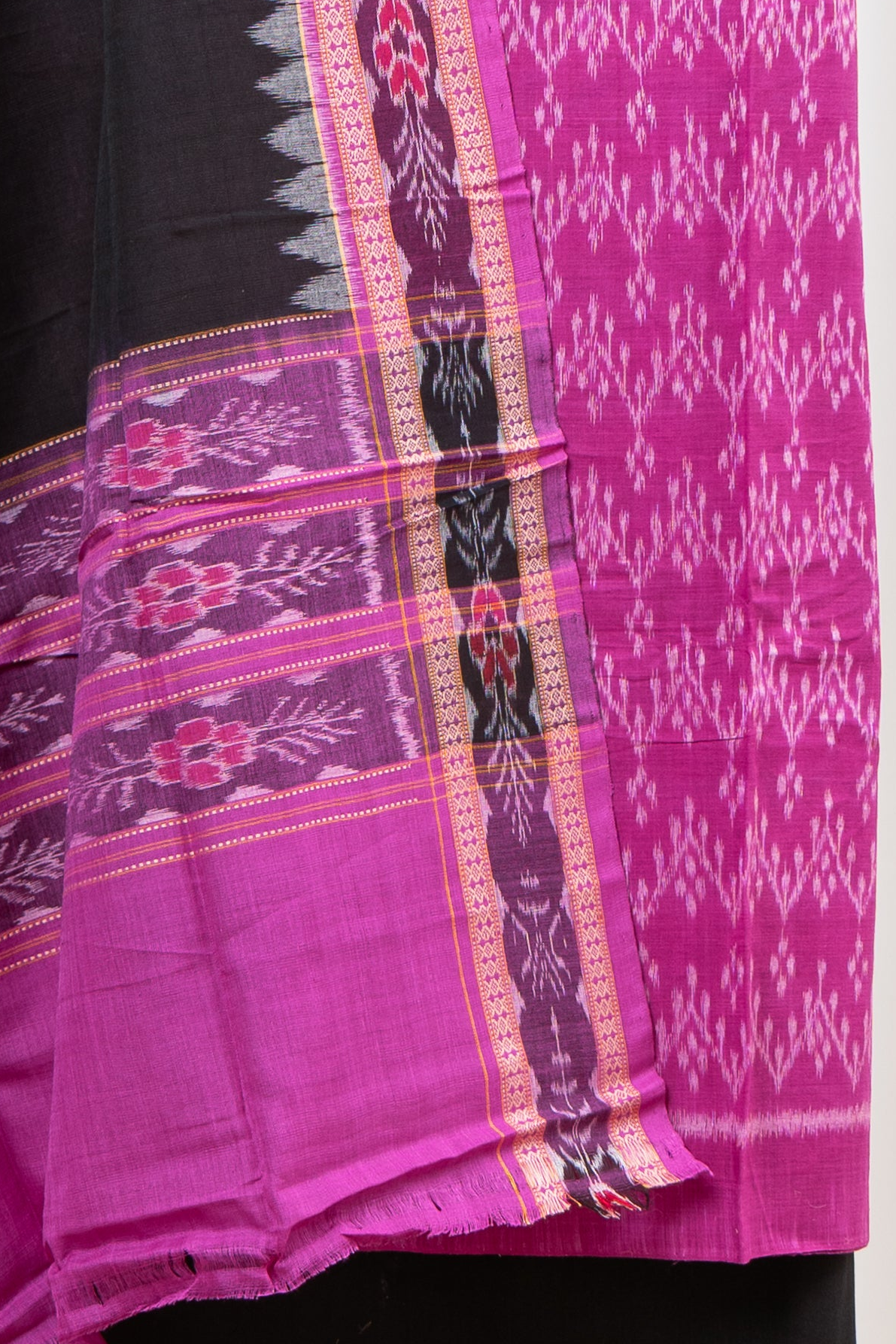 Pure Cotton Sambalpuri Ikkat 3 Piece Dress Material- Purple