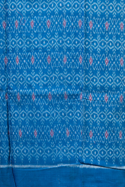 Pure Cotton Sambalpuri Ikkat 3 Piece Dress Material- Azure Blue
