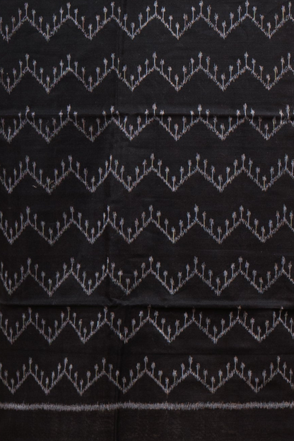 Pure Cotton Sambalpuri Ikkat 3 Piece Dress Material- Black
