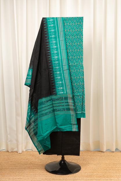 Pure Cotton Sambalpuri Ikkat 3 Piece Dress Material- Sea Green