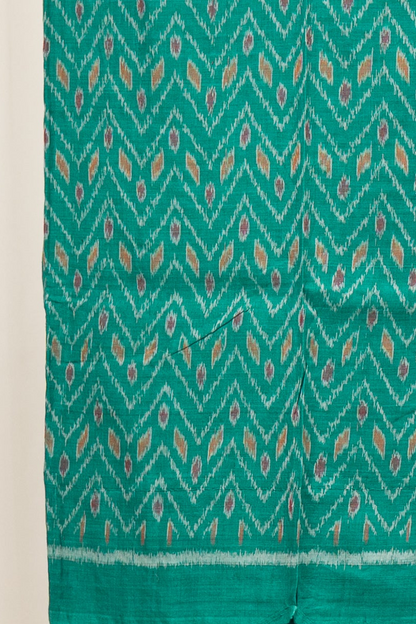 Pure Cotton Sambalpuri Ikkat 3 Piece Dress Material- Sea Green