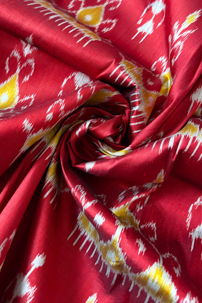 Exclusive Odisha Ikkat Pure Silk Saree- Deep Red