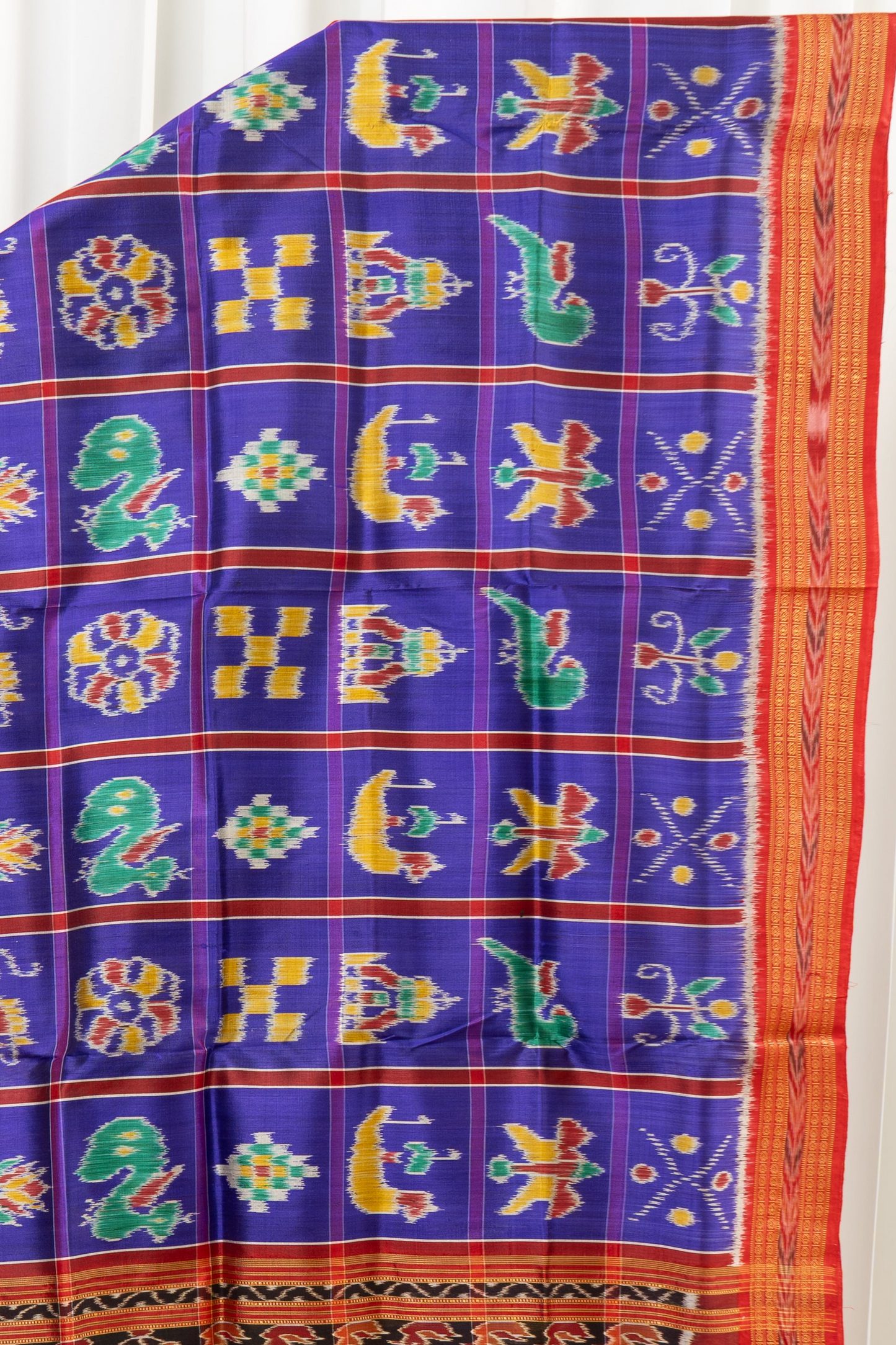 Nabakothi Khandua Silk Saree: Royal Blue