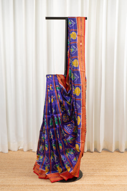 Nabakothi Khandua Silk Saree: Royal Blue
