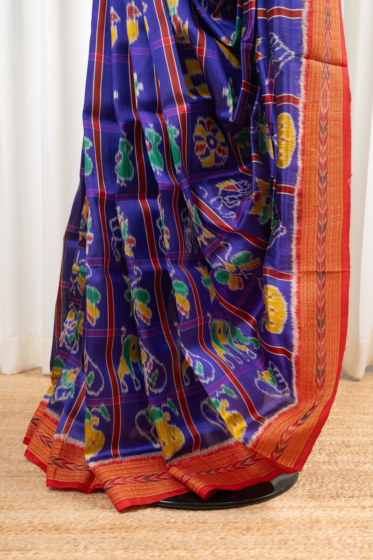 Nabakothi Khandua Silk Saree: Royal Blue