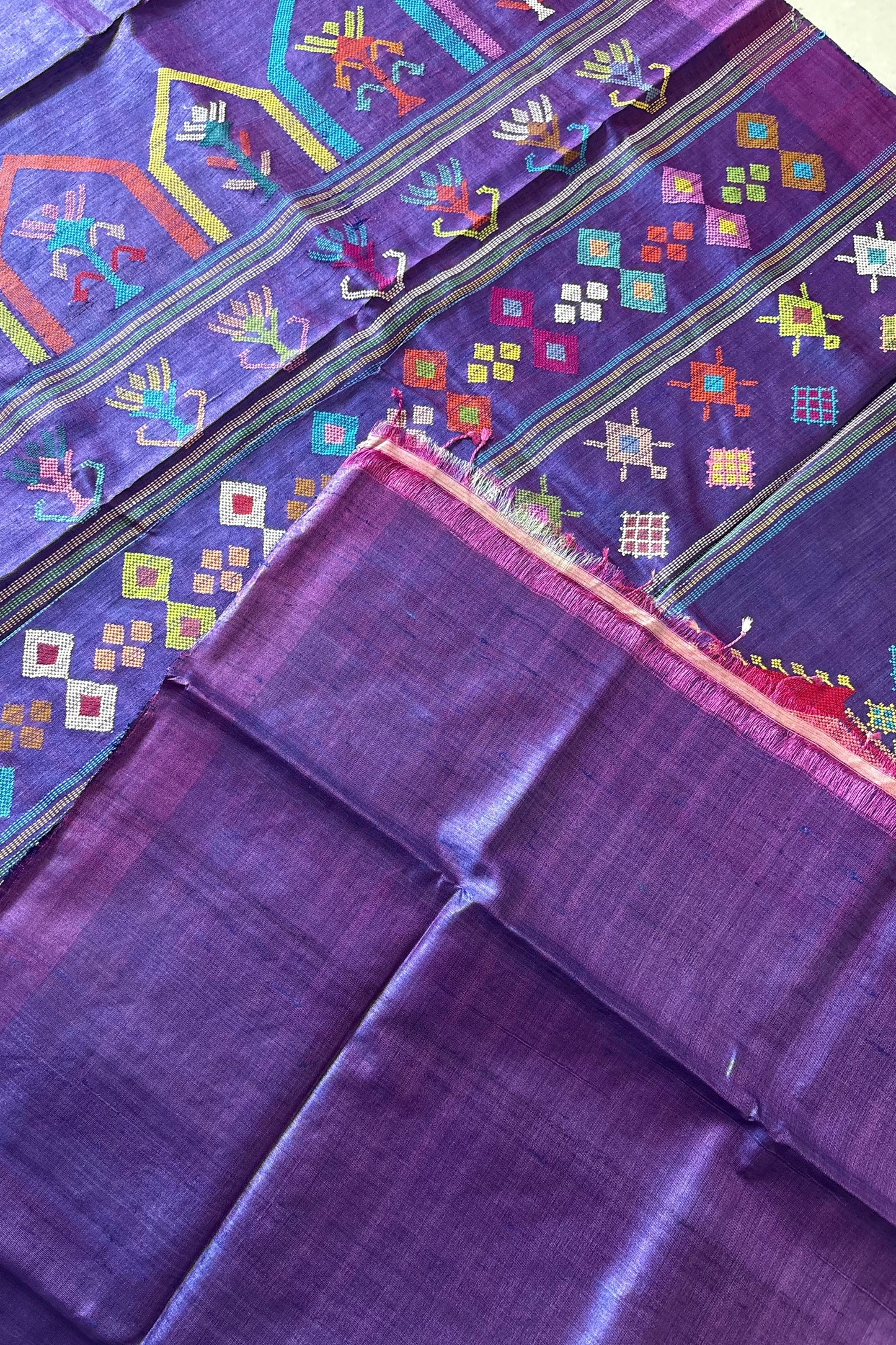 Gopalpur Tussar Silk Saree- Purple