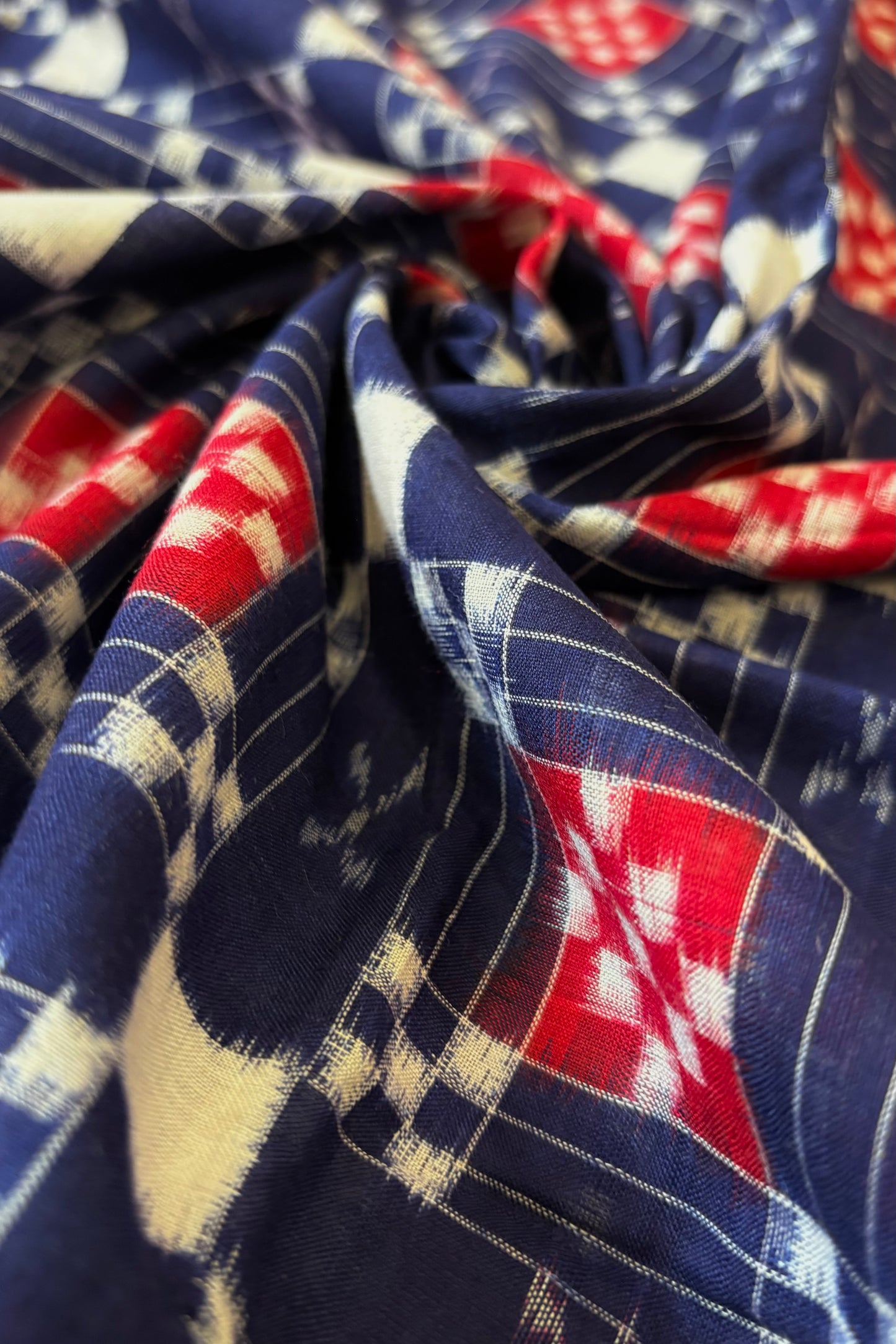 Sambalpuri Pure Cotton Saree - Navy Blue