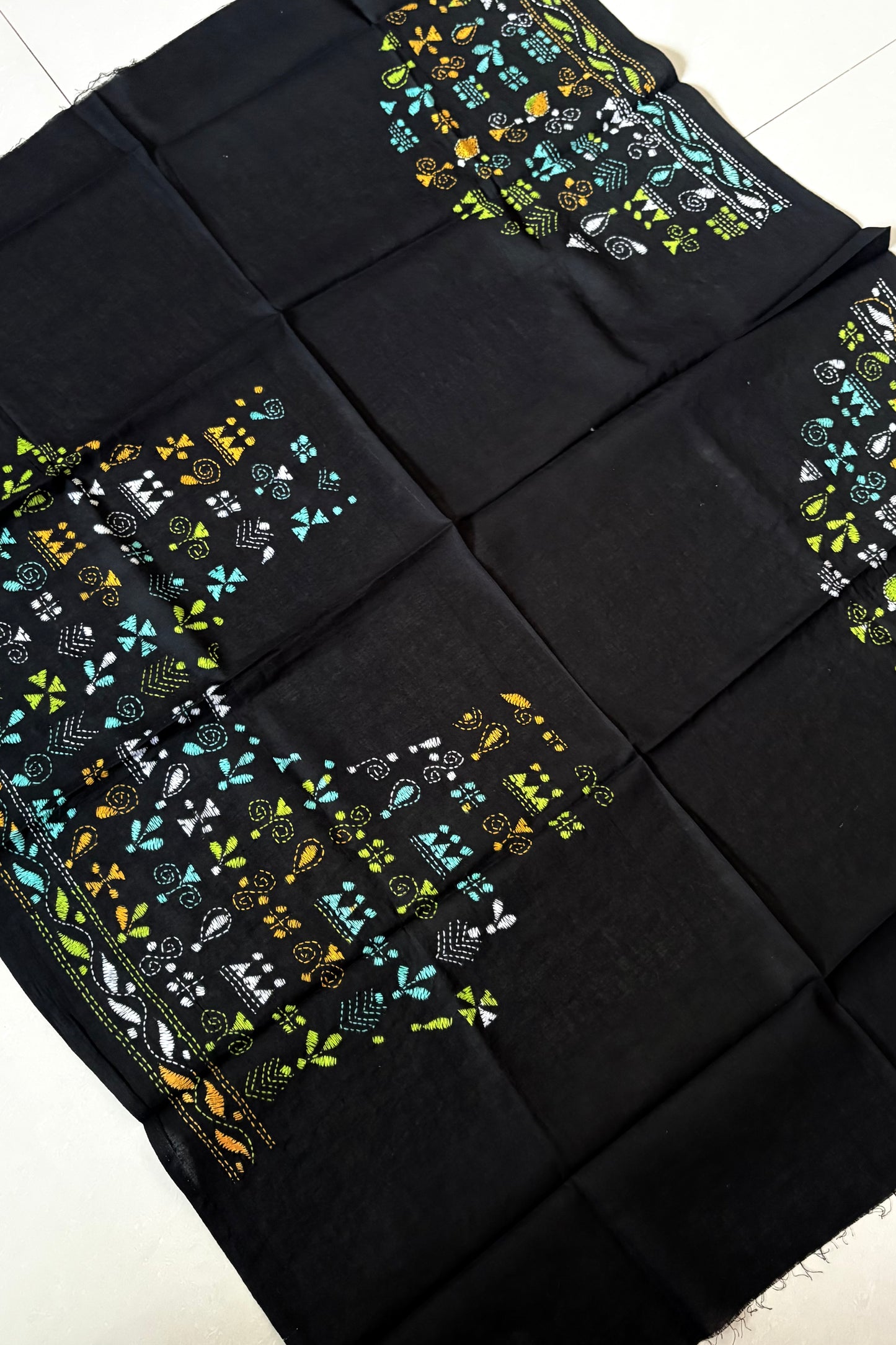 Cotton Kantha Work Blouse Piece- Code 50