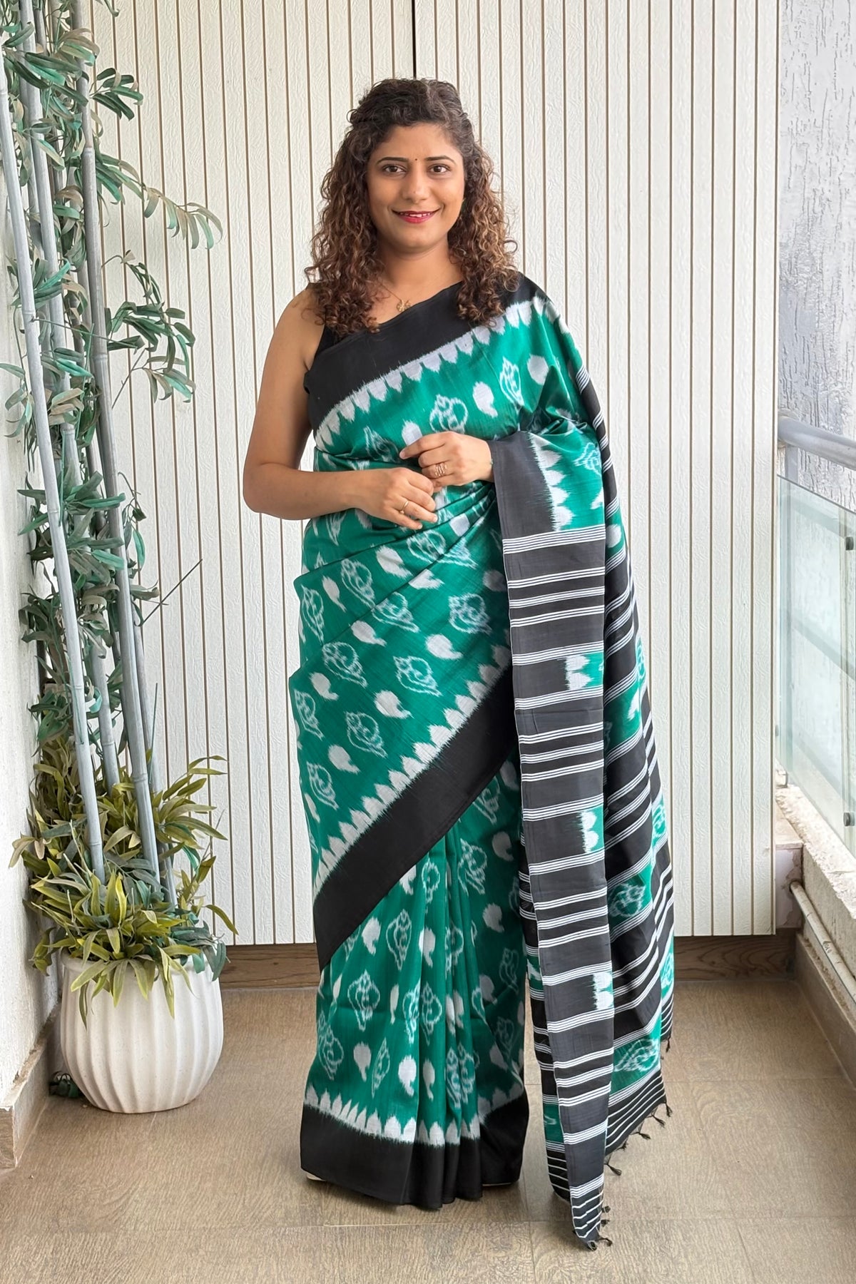 Exclusive Odisha Ikkat Pure Silk Saree- Sea Green