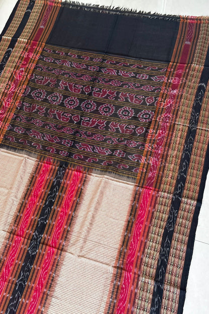 Sambalpuri Sachipar Pure Cotton Saree: Beige