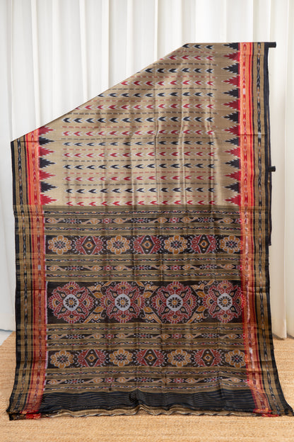 Odisha Ikkat Pure Silk Saree- Antique Gold
