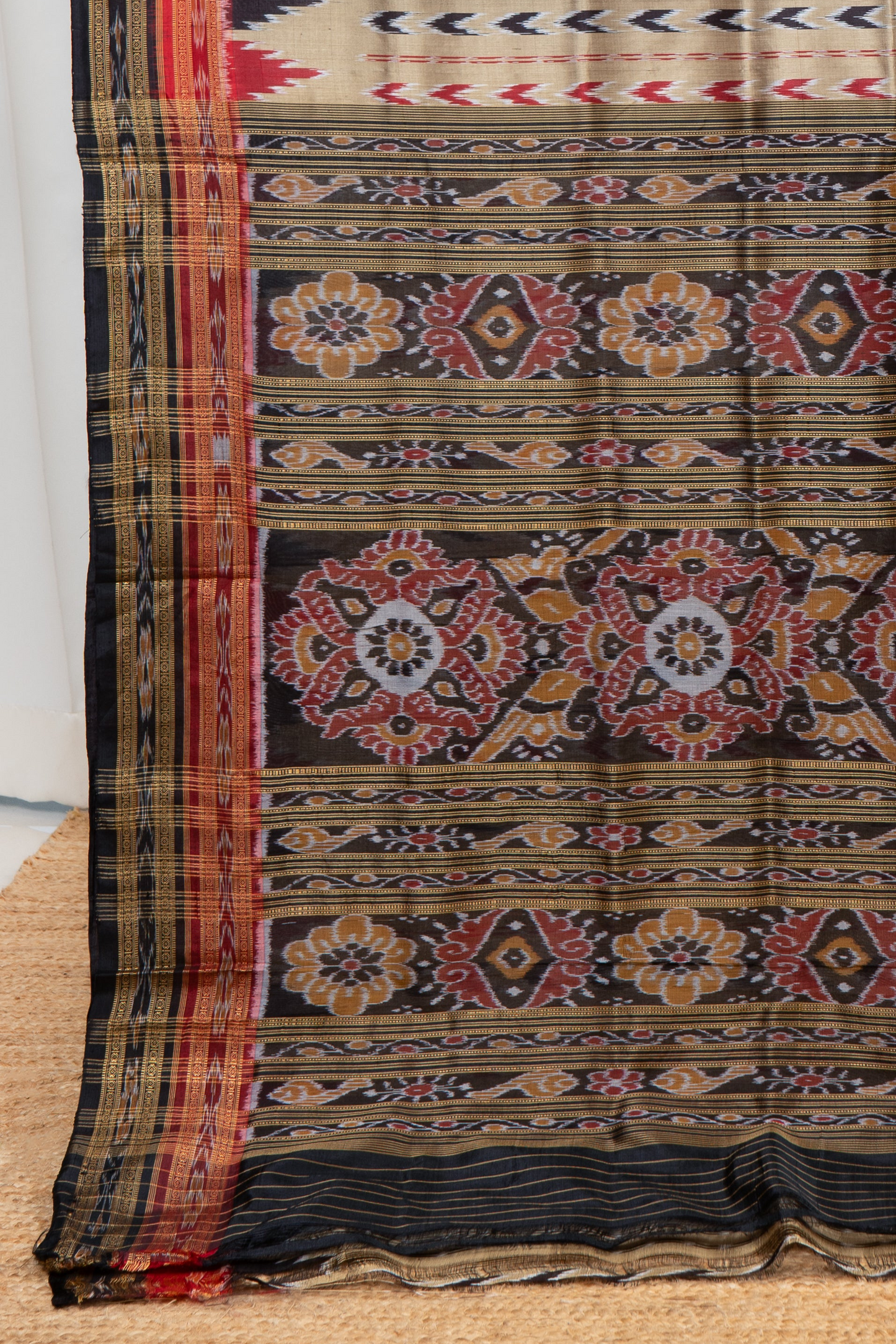 Odisha Ikkat Pure Silk Saree- Antique Gold
