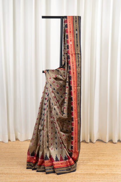 Odisha Ikkat Pure Silk Saree- Antique Gold