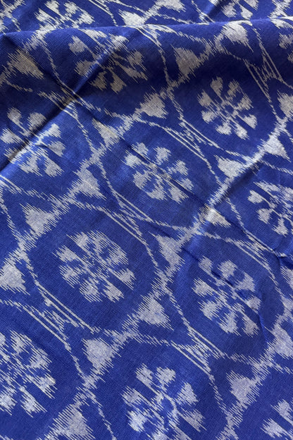 Odisha Ikkat Khandua Cotton Saree-  Navy Blue