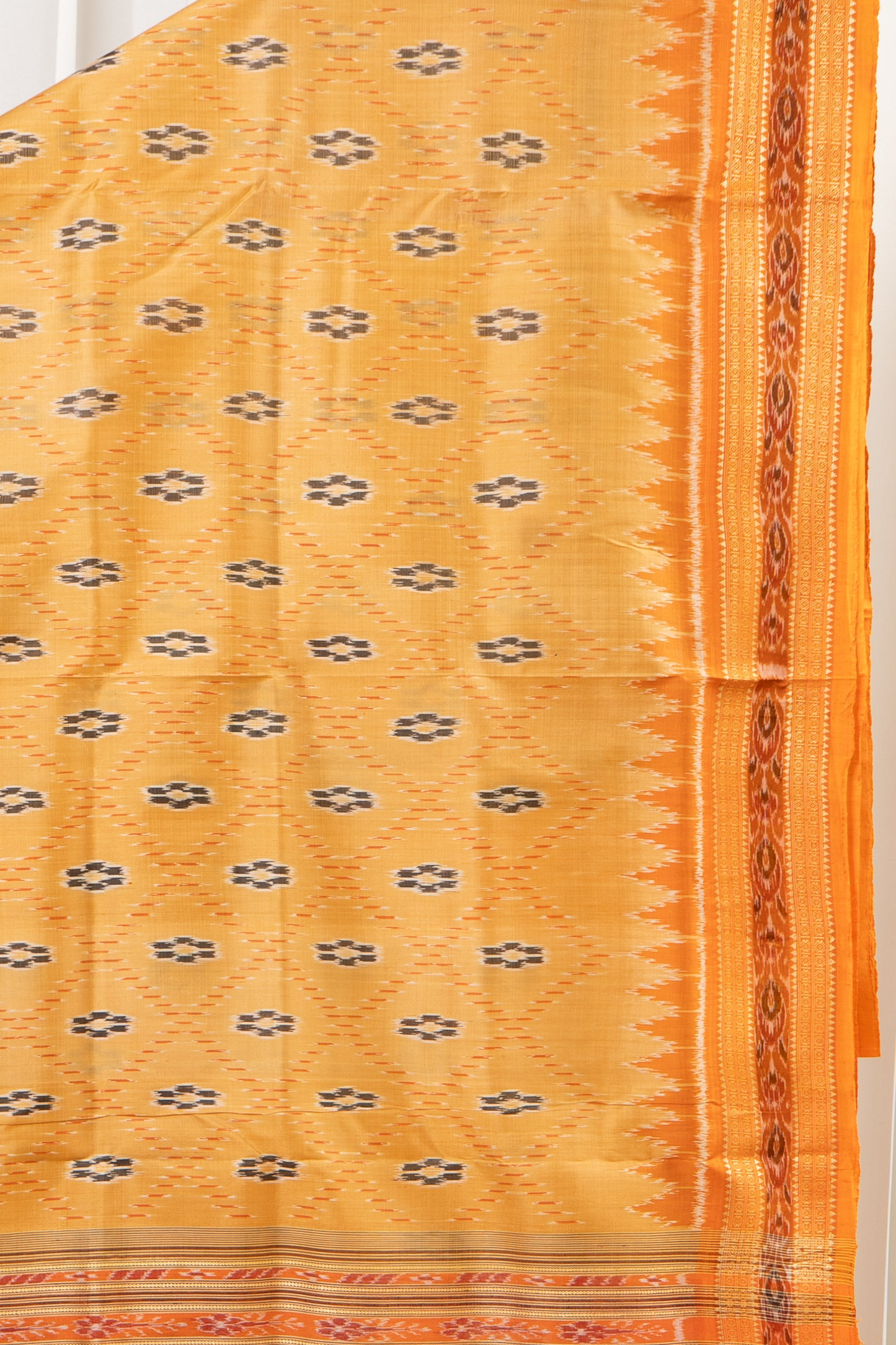 Odisha Ikkat Khandua Pure Silk Saree- Pastel Orange