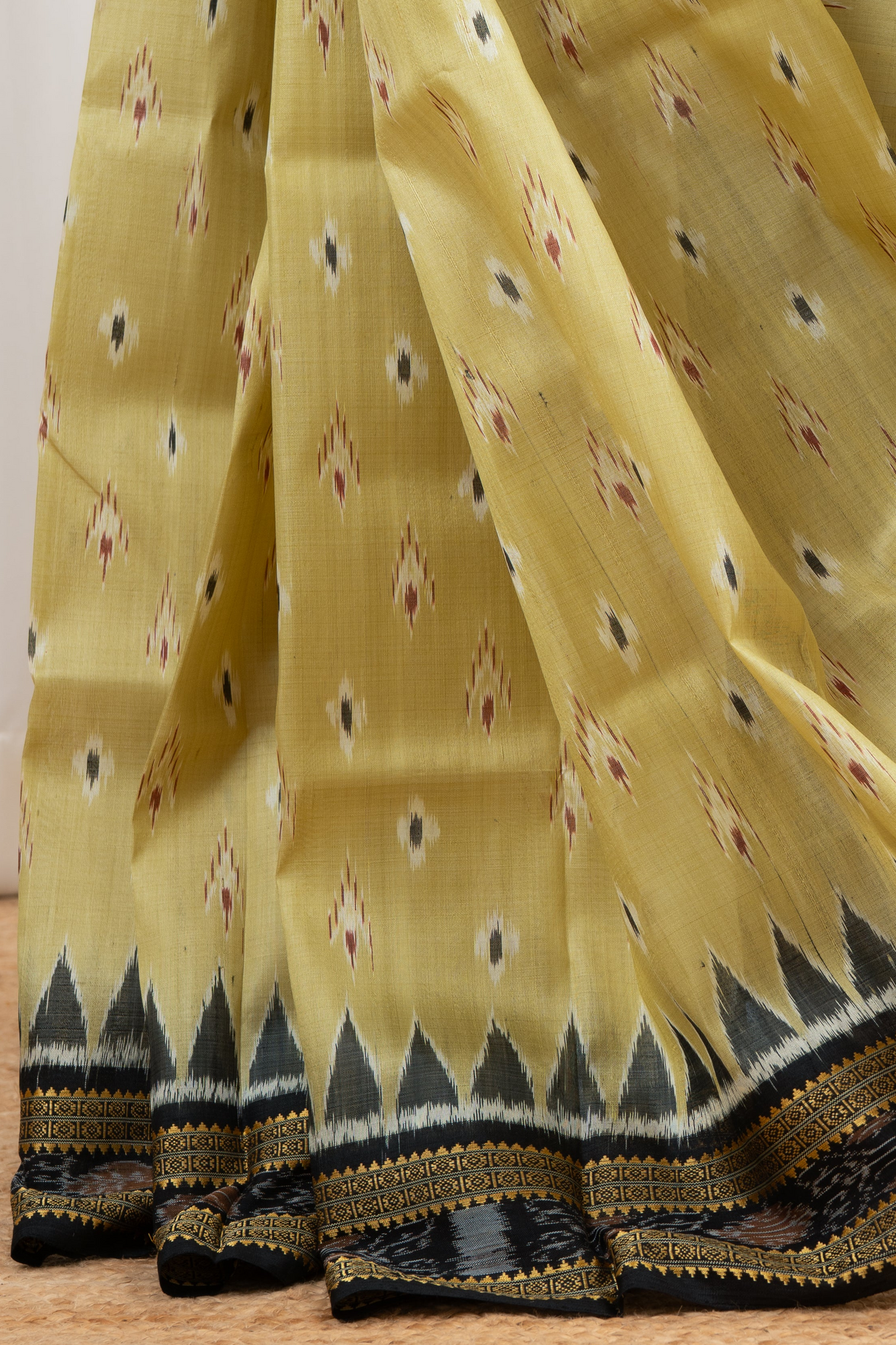Odisha Ikkat Khandua Silk Saree - Mayura Chandrika- Deep Beige