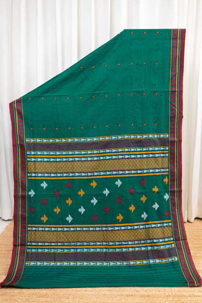 Exclusive Dongria Cotton Saree - Rama Green
