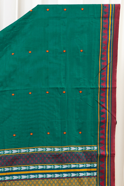Exclusive Dongria Cotton Saree - Rama Green