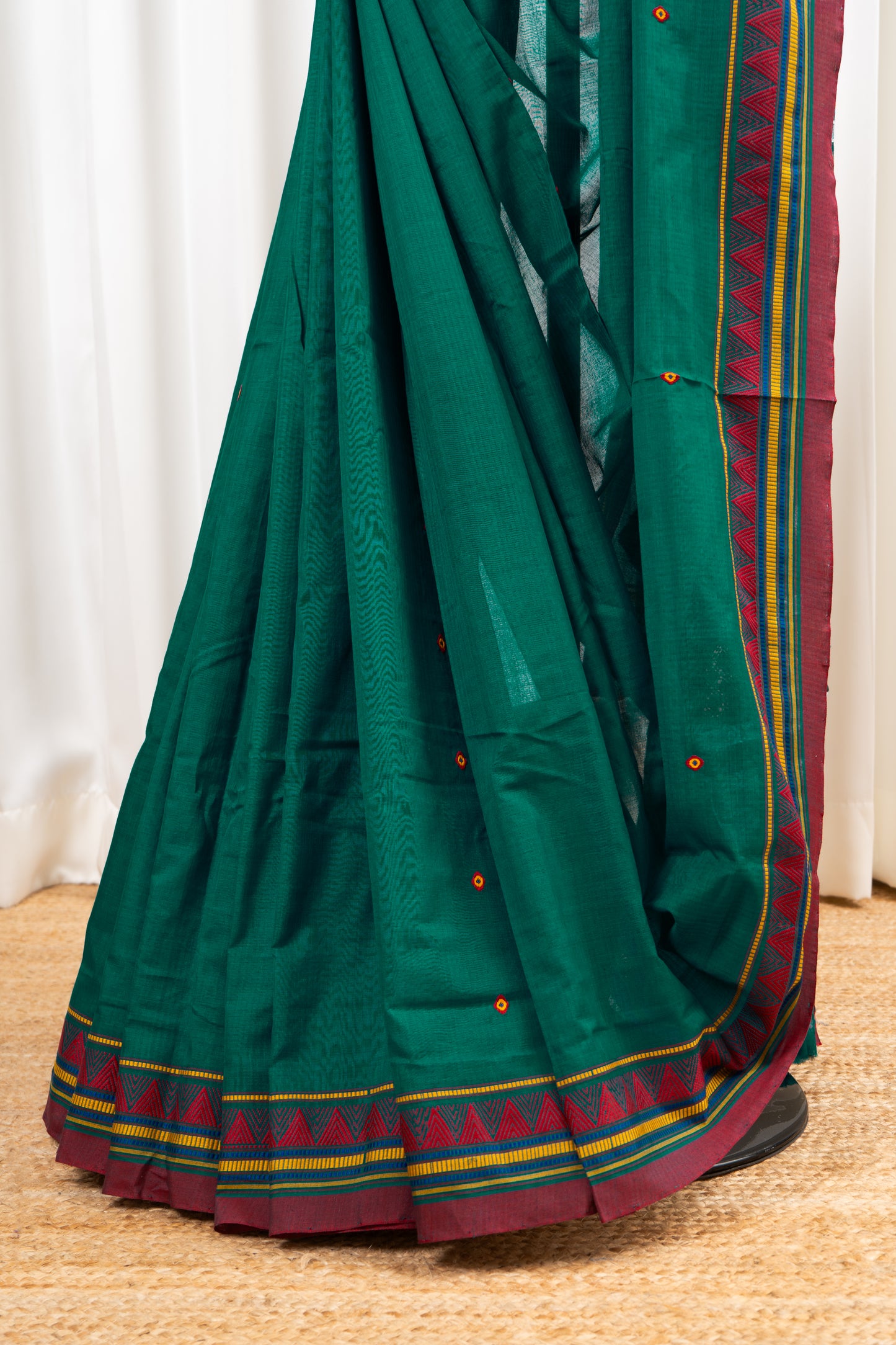 Exclusive Dongria Cotton Saree - Rama Green
