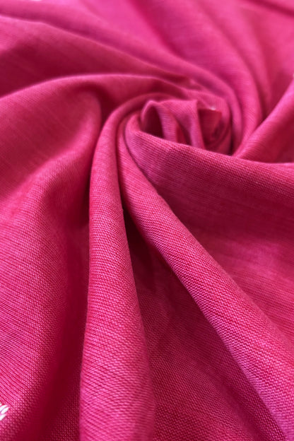 Ek Phulia Cotton Saree - Carrot Pink