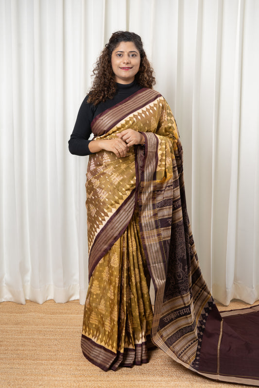 Brukshya Debata Sambalpuri Pure Silk Saree