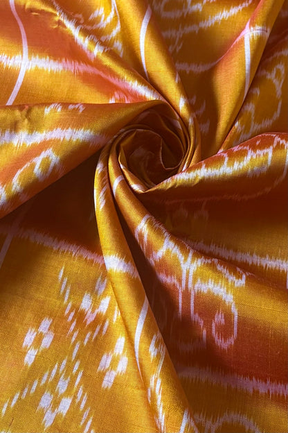 Exclusive Odisha Ikkat Nabakothi Pure Silk Saree- Dual tone Yellow