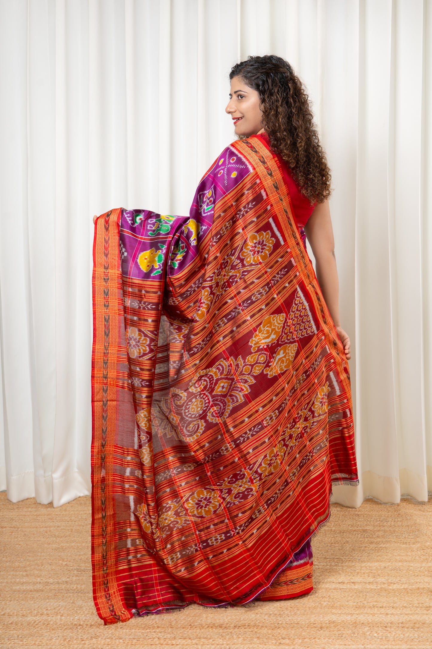 Nabakothi Khandua Pure Silk Saree: Purple