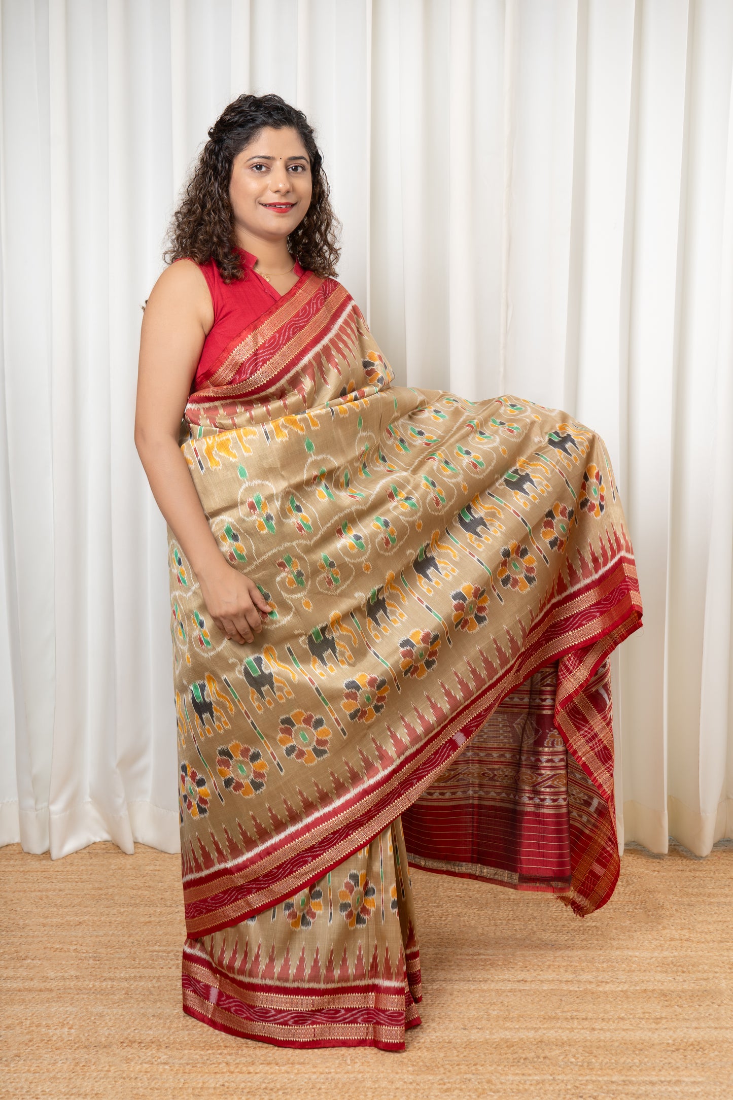 Exclusive Pure Khandua Silk Saree-Light Gold