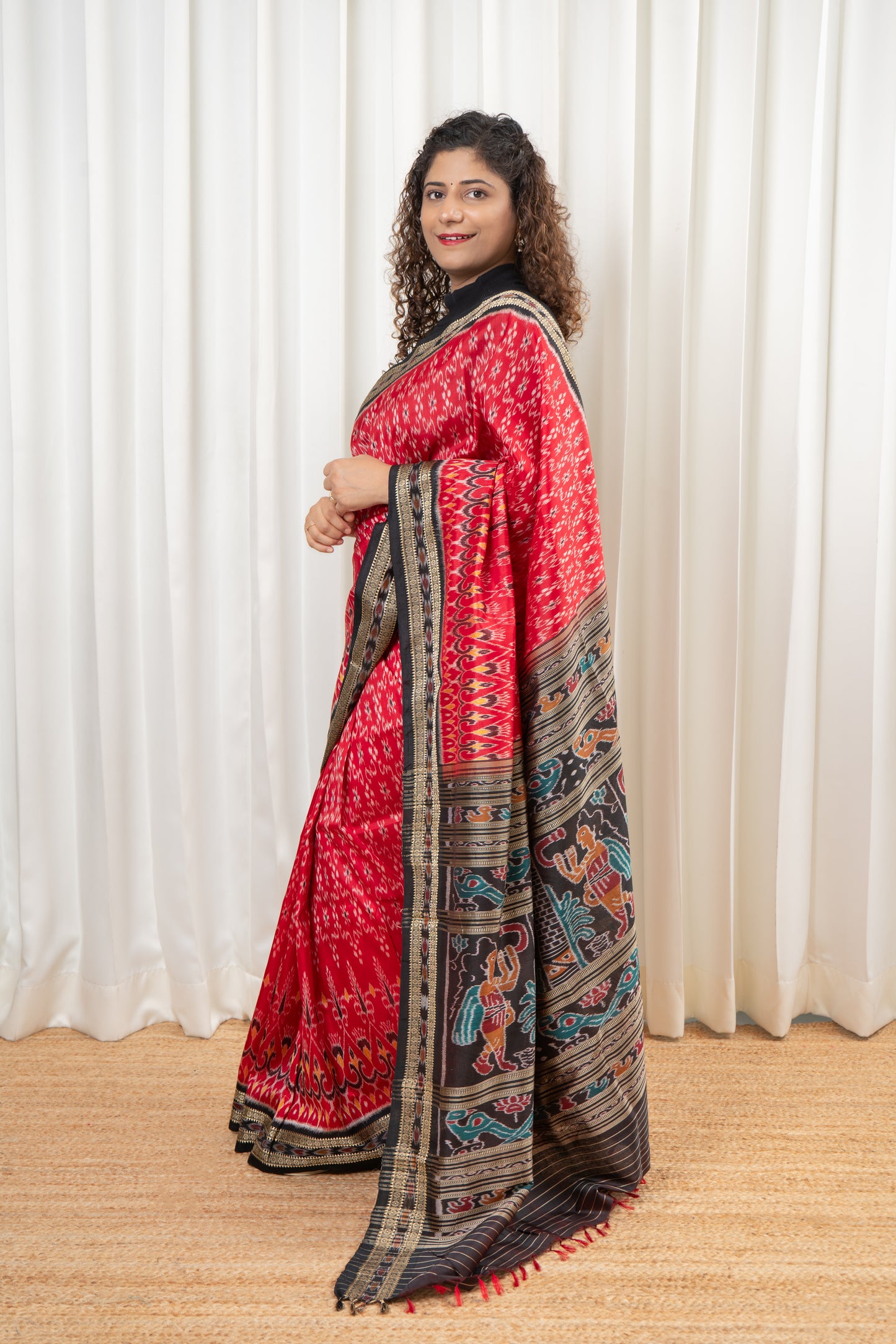 Exclusive Odisha Ikkat Pure Silk Saree-Red