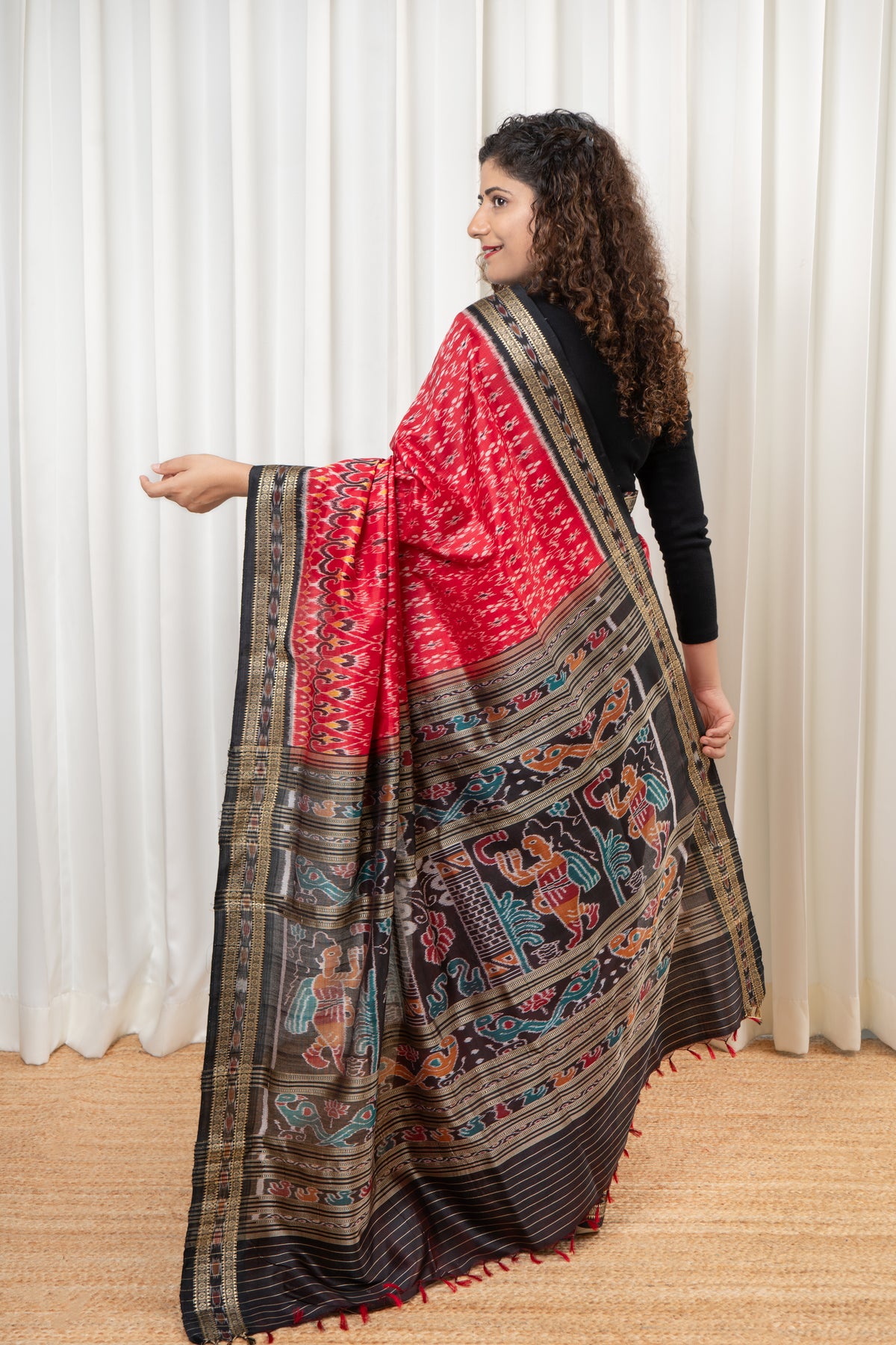 Exclusive Odisha Ikkat Pure Silk Saree-Red