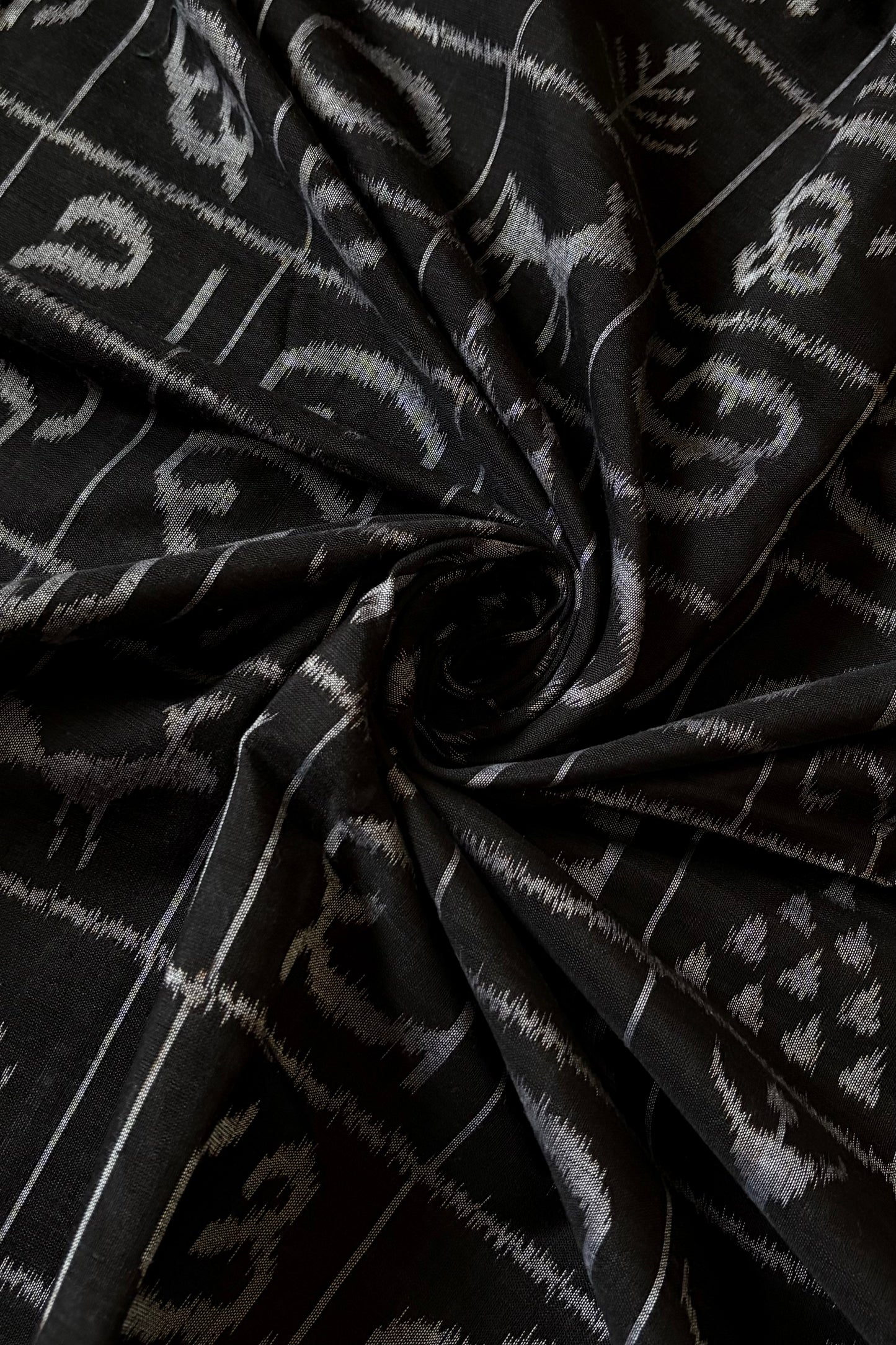 Exclusive Odia Varnamala Khandua Cotton Saree - Black