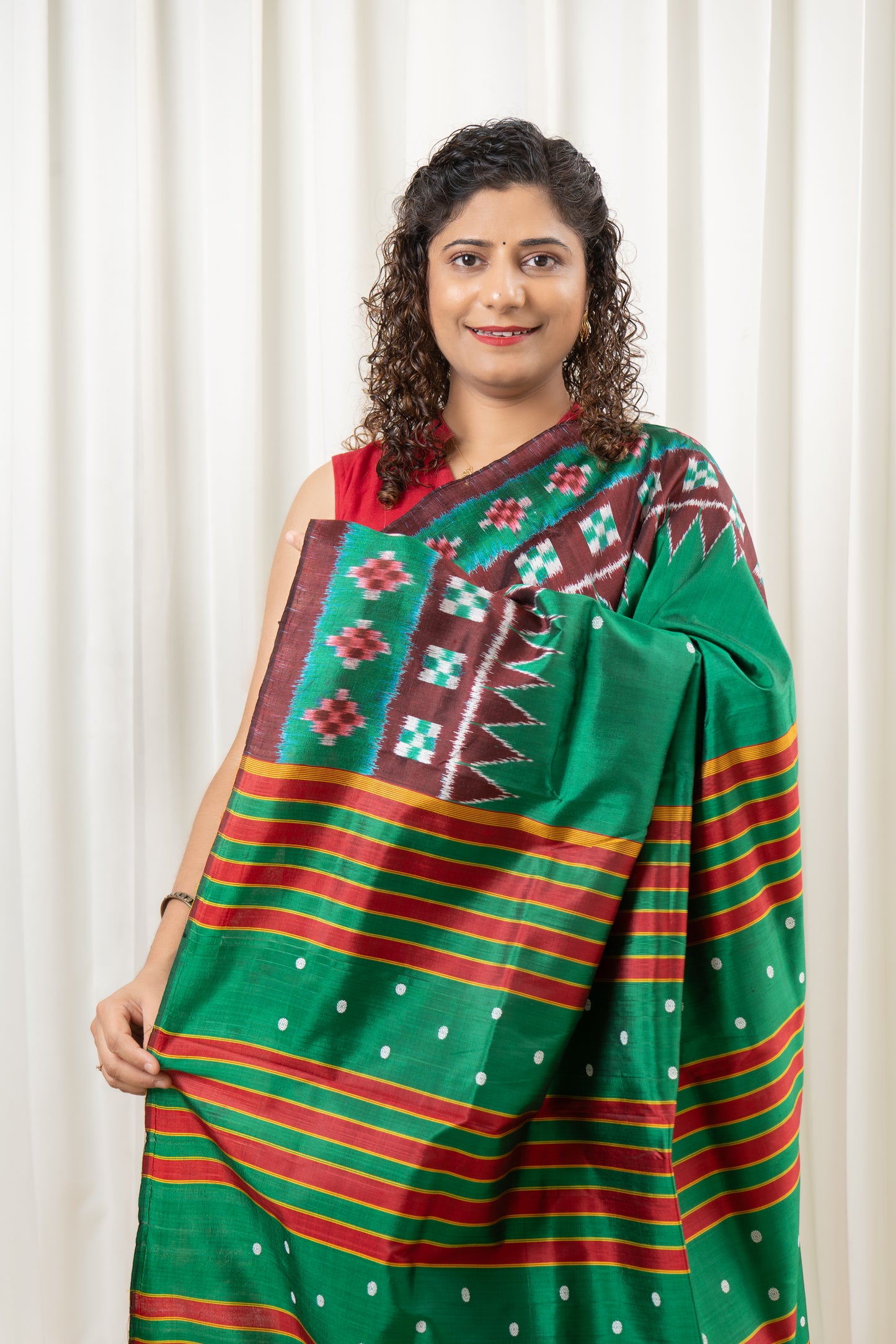 Exclusive Odisha Ikkat Pure Silk Saree- Green