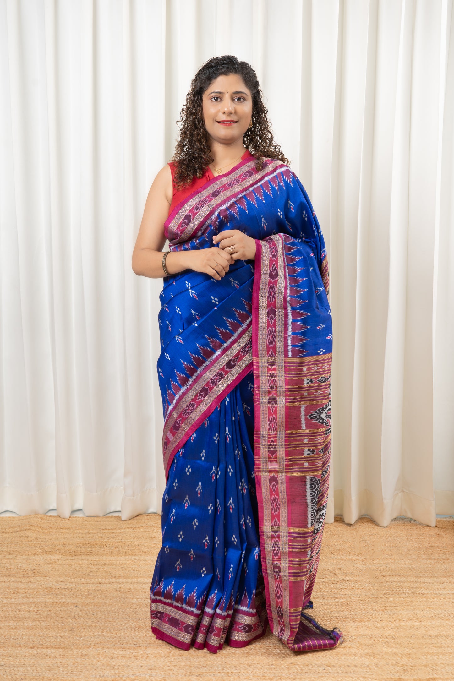 Exclusive Odisha Ikkat Chandrika Pure Silk Saree- Royal Blue
