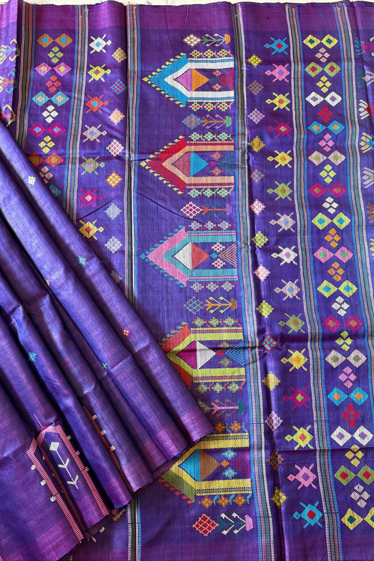 Gopalpur Tussar Silk Saree- Purple