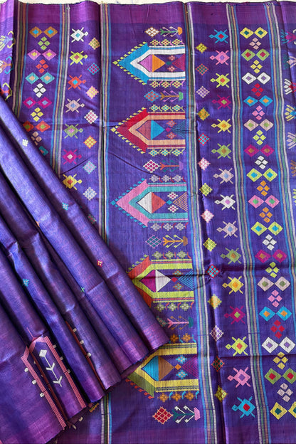 Gopalpur Tussar Silk Saree- Purple