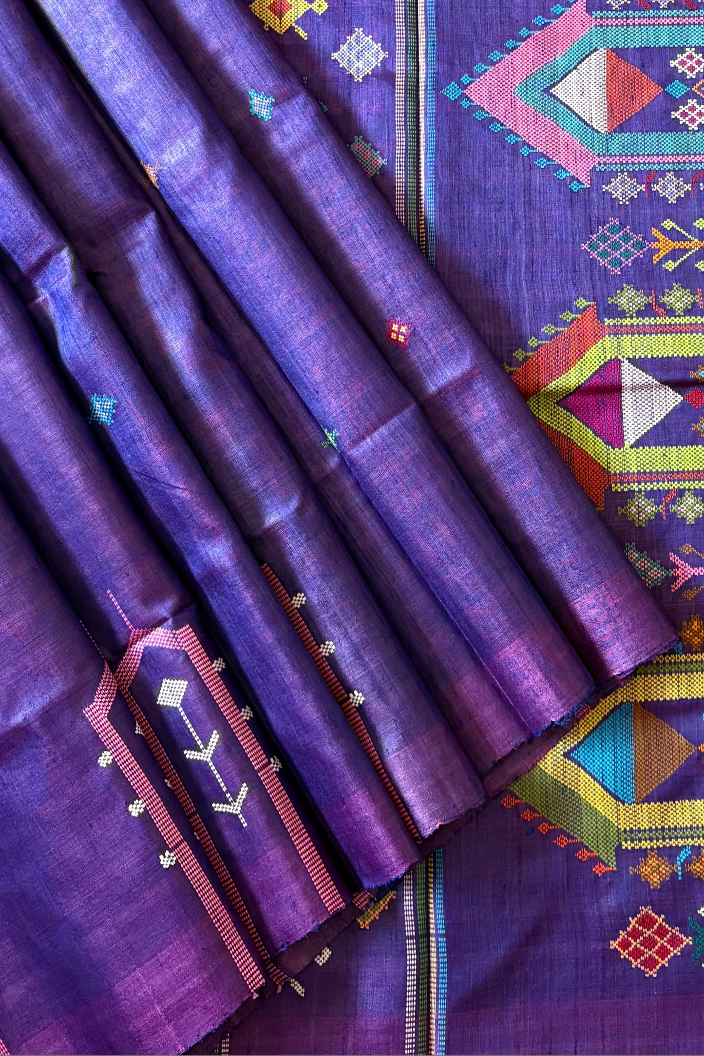 Gopalpur Tussar Silk Saree- Purple