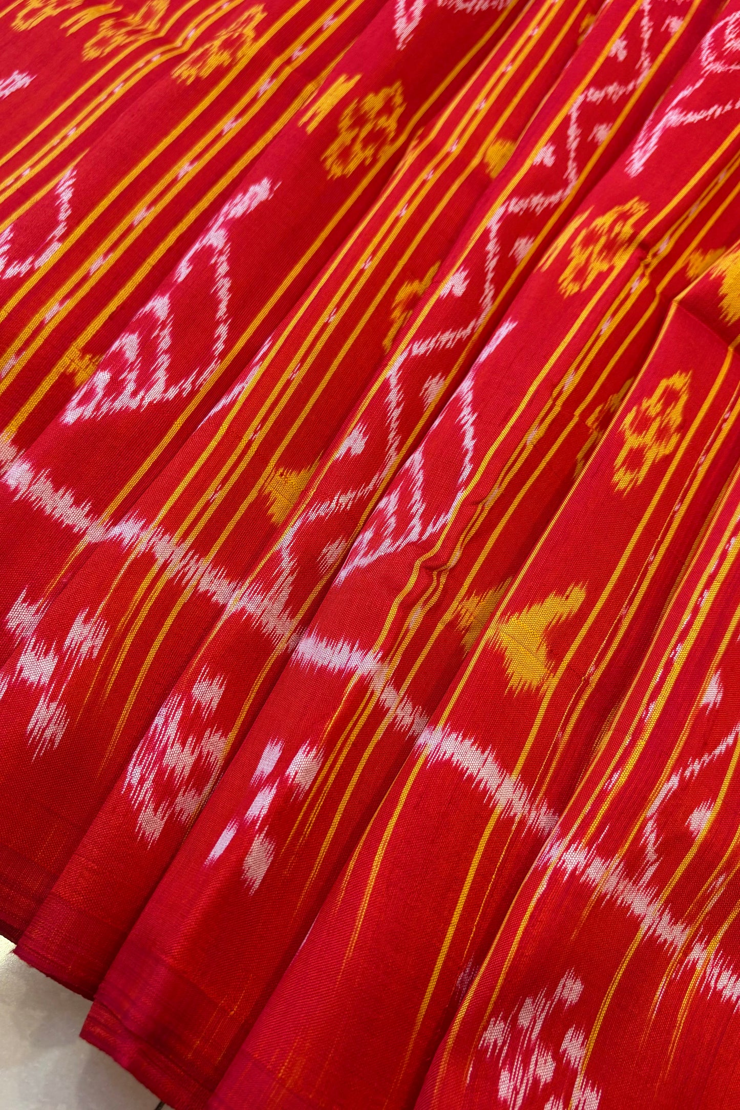 Exclusive Odisha Ikkat Nabakothi Pure Silk Saree-Red