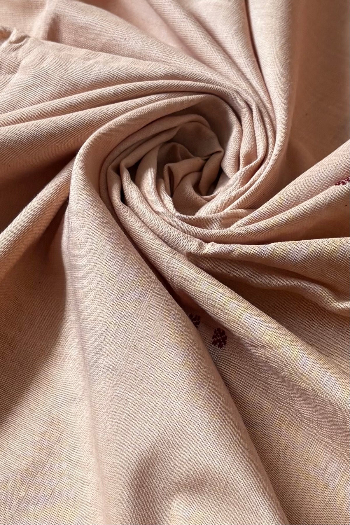 Ek Phulia Cotton Saree- Caramel Beige & Maroon