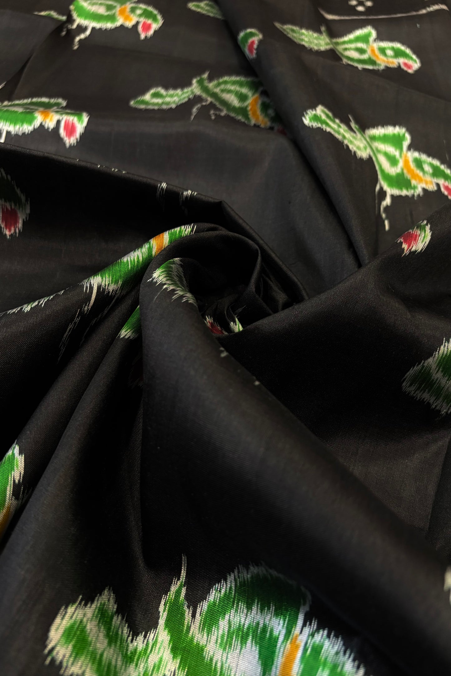 Exclusive Odisha Ikkat Pure Silk Saree- Black