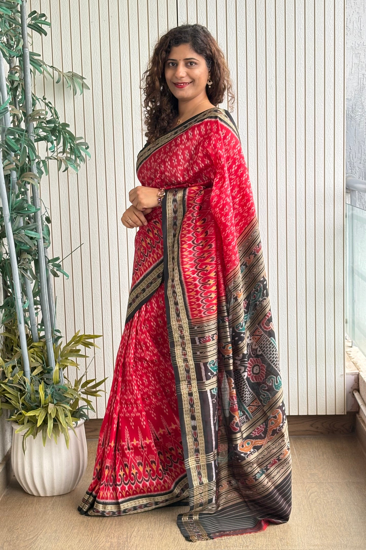 Exclusive Odisha Ikkat Pure Silk Saree-Red