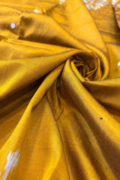 Exclusive Odisha Ikkat Pure Silk Saree- Mustard Gold