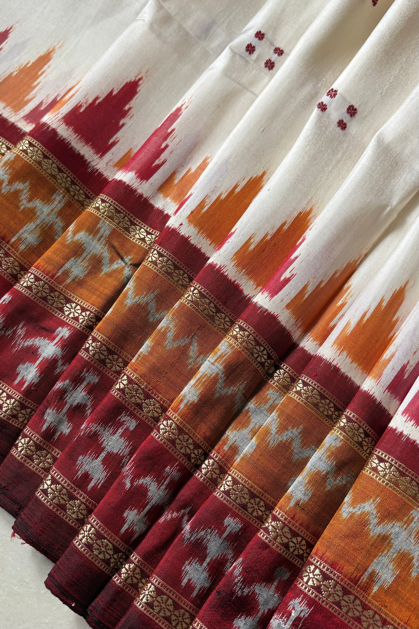 Odisha Ikkat Khandua Silk Saree - Off White