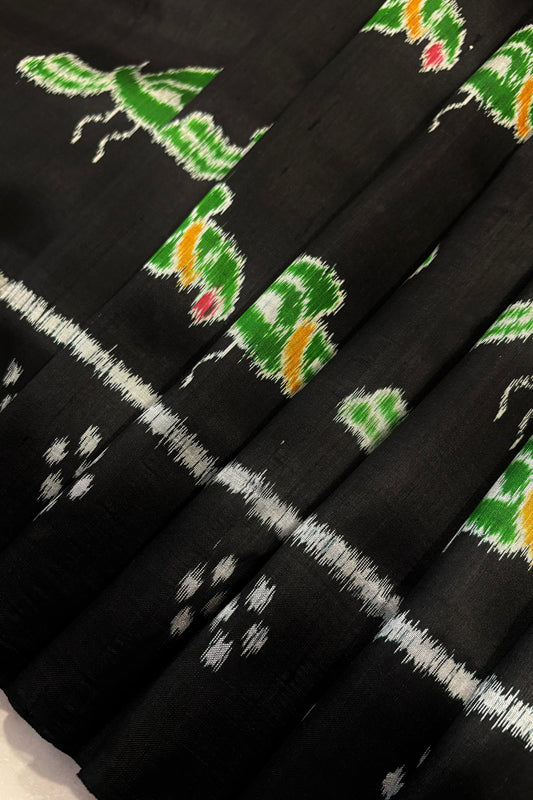 Exclusive Odisha Ikkat Pure Silk Saree- Black