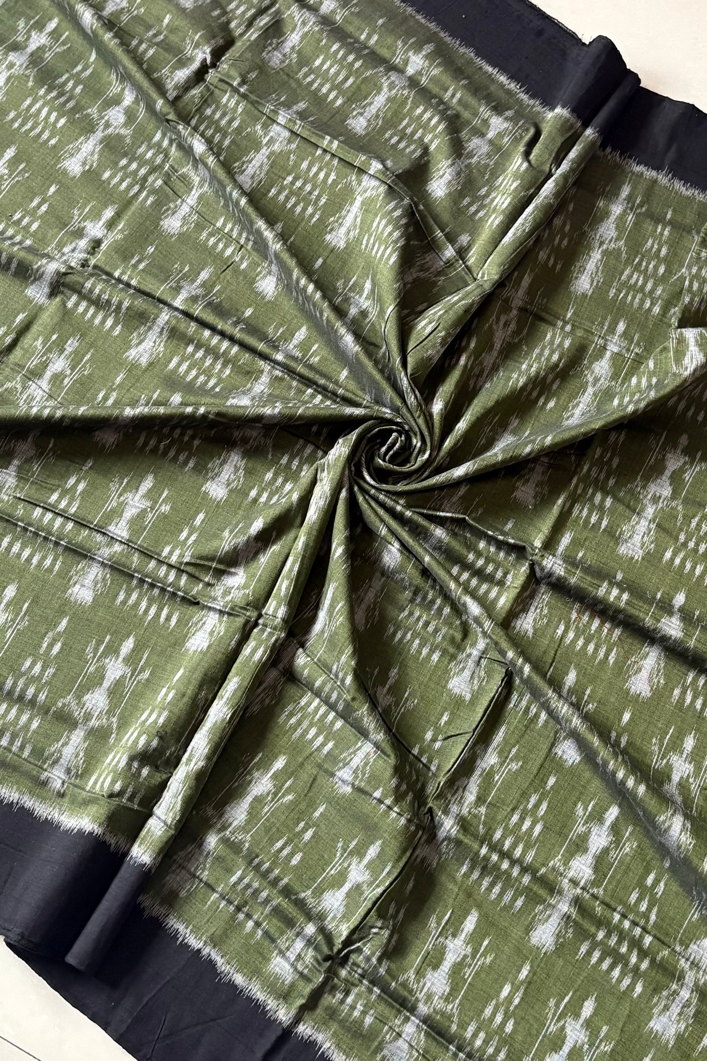 Exclusive Odisha Ikkat Cotton Saree - Henna Green