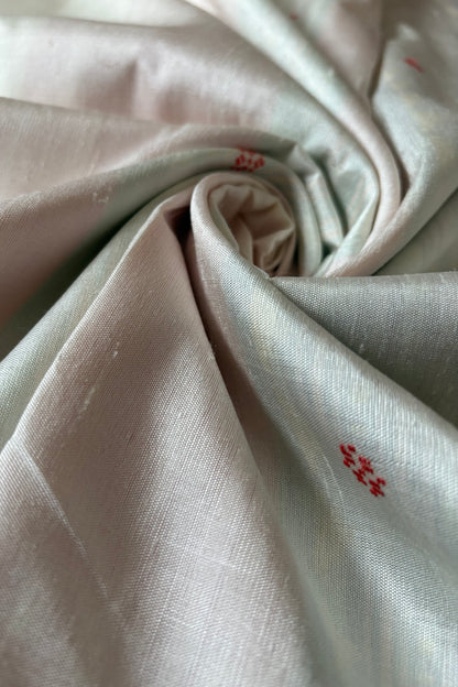 Exclusive Double Pallu Berhampuri Pure Silk Patta Saree - Off White & Red