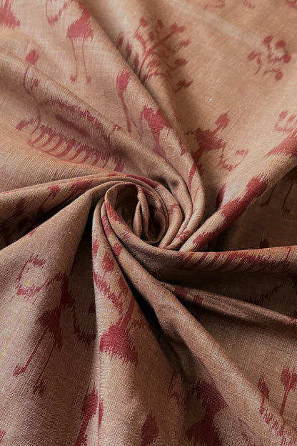 Odisha Ikkat Khandua Cotton Saree- Dark Beige