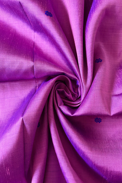 Exclusive Double Pallu Berhampuri Pure Silk Patta Saree - Pink & Purple