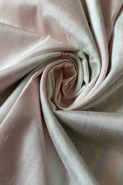 Exclusive Double Pallu Berhampuri Pure Silk Patta Saree - Off White & Red