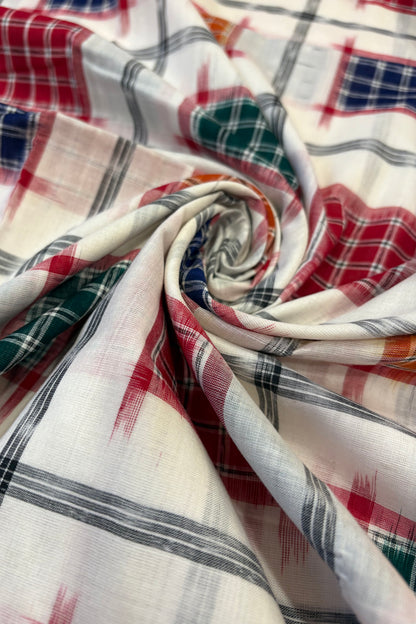 Exclusive Sambalpuri Pure Cotton Saree - White